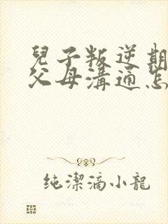 儿子叛逆期不和父母沟通怎么办