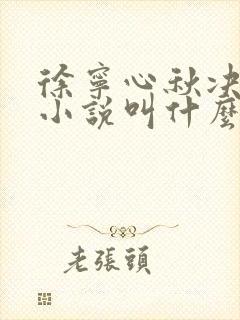徐宁心秋决原著小说叫什么