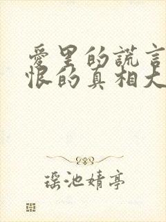 爱里的谎言,仇恨的真相大结局