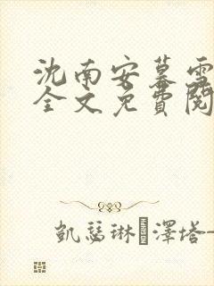 沈南安暮雪小说全文免费阅读封面