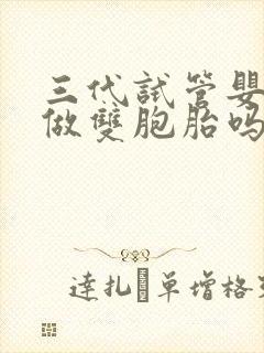 三代试管婴儿能做双胞胎吗