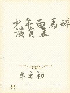 少年白马醉春风 演员表