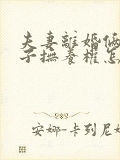 夫妻离婚俩个孩子抚养权怎么判定