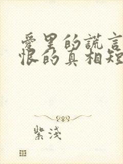 爱里的谎言,仇恨的真相短剧免费看