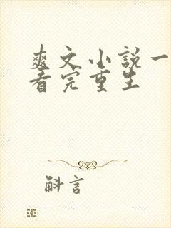 爽文小说一口气看完重生