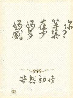 妈妈在等你电视剧多少集?