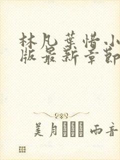 林凡叶惜小说正版最新章节