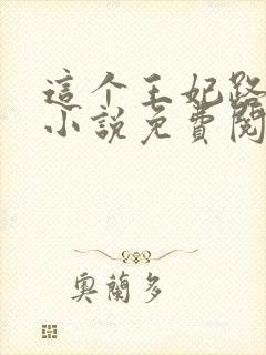 这个王妃路子野小说免费阅读全文封面