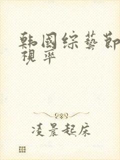 韩国综艺节目收视率