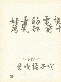 好看的电视剧推荐几部 前十名最新