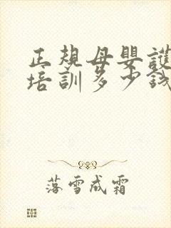 正规母婴护理师培训多少钱