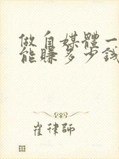 做自媒体一个月能赚多少钱封面