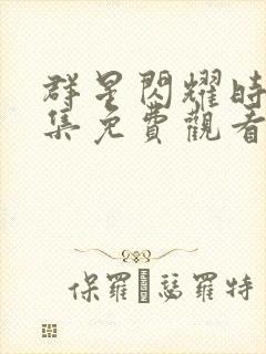 群星闪耀时40集免费观看完整版封面