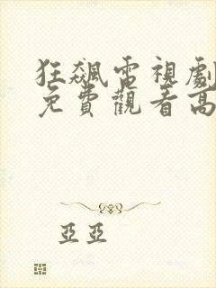 狂飙电视剧星辰免费观看高清在线