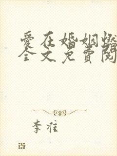 爱在婚姻燃尽时全文免费阅读