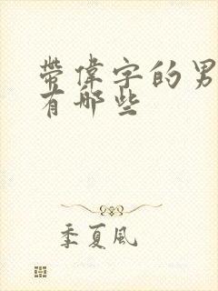 带伟字的男演员有哪些封面