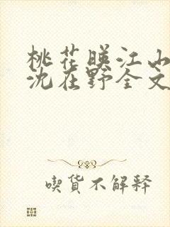 桃花映江山原著沈在野全文免费阅读大结局免