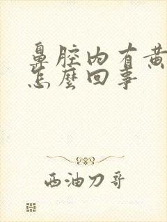 鼻腔内有黄鼻涕怎么回事