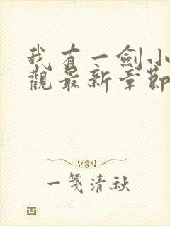 我有一剑小说叶观最新章节