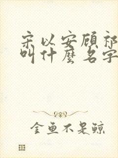 宋以安顾祁小说叫什么名字