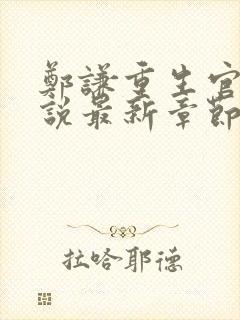 郑谦重生官场小说最新章节更新封面