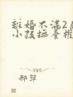 离婚不满2岁的小孩抚养权归谁