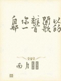 自你离开以后是哪一首歌的歌词封面