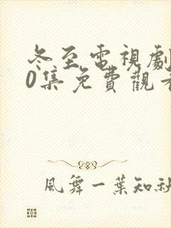 冬至电视剧全40集免费观看黄景瑜