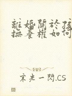 离婚关于孩子的抚养权如何判定封面