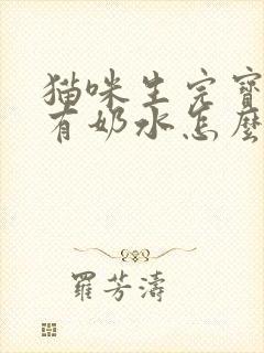 猫咪生完宝宝没有奶水怎么办