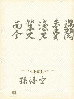 南笙浅梦遇故人全文免费阅读封面