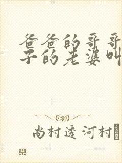 爸爸的哥哥的儿子的老婆叫什么?