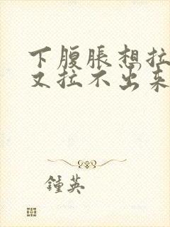 下腹胀想拉大便又拉不出来难受