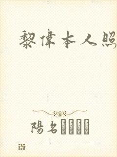 黎伟本人照片封面