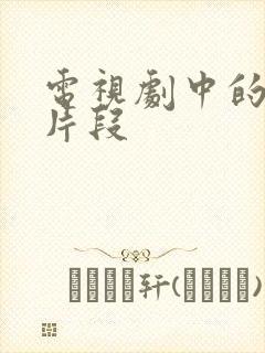 电视剧中的接吻片段