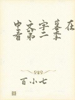 中文字幕在线观看第二季