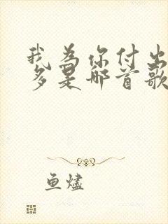 我为你付出那么多是哪首歌的歌词