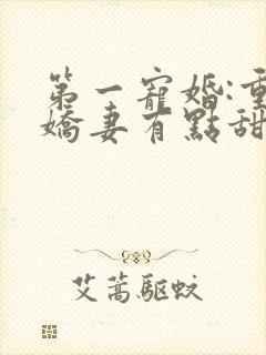 第一宠婚:重生娇妻有点甜