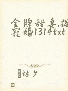 金牌甜妻,总裁宠婚1314txt