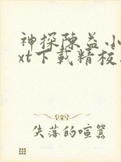 神探陈益小说txt下载精校版