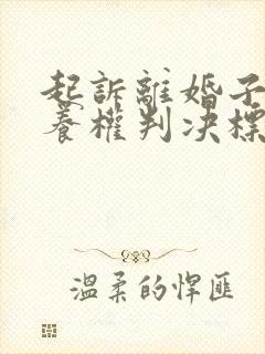 起诉离婚子女抚养权判决标准