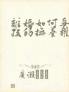 离婚如何争取小孩的抚养权