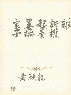 家暴起诉离婚孩子抚养权封面