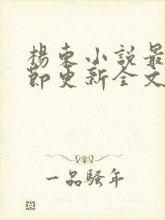 杨东小说最新章节更新全文阅读