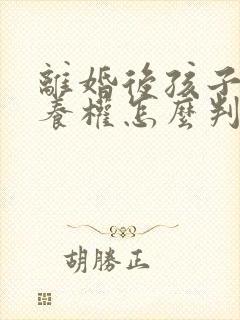 离婚后孩子的抚养权怎么判