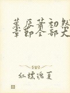 叶辰萧初然最新章节全部大结局封面