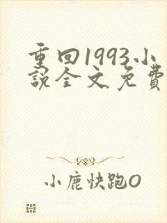 重回1993小说全文免费阅读无弹窗