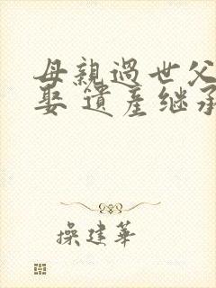 母亲过世父亲另娶 遗产继承