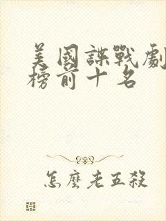 美国谍战剧排行榜前十名封面