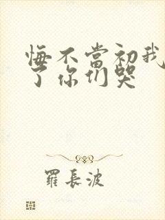 悔不当初我不追了你们哭封面